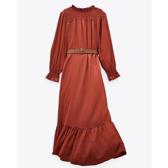Zara Dresses & Skirts - Zara Rustic long sleeve midi Dress.